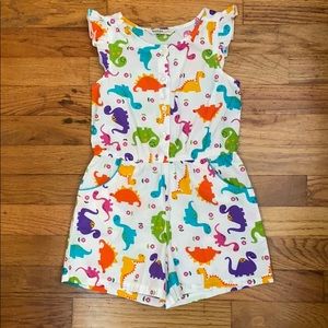 Colorful dinosaur print romper